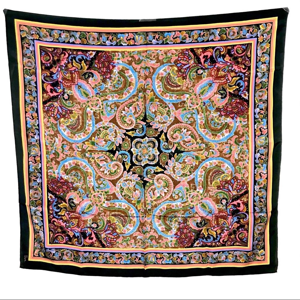 Vintage VERA Multicolor Persian Design Silk SCARF
